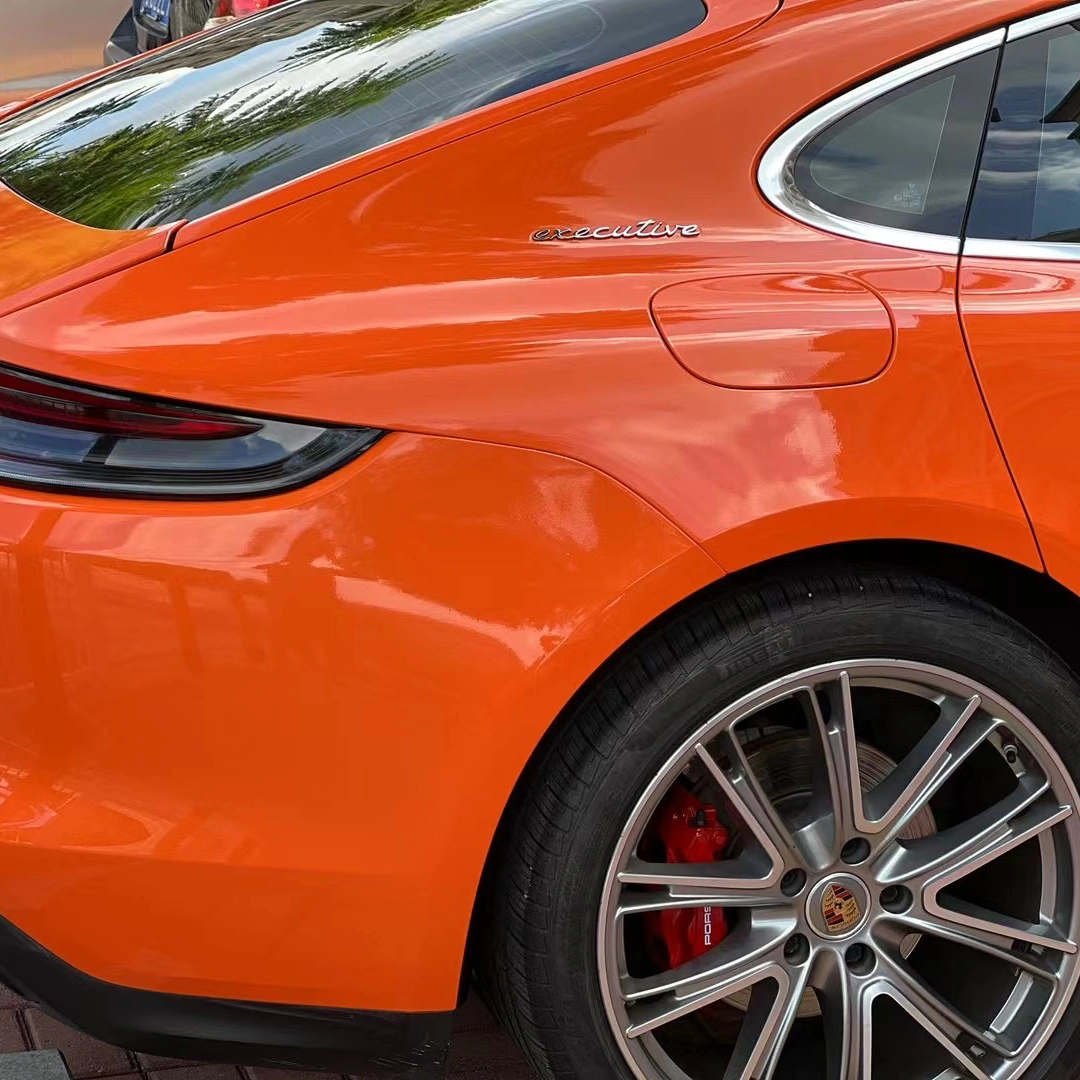 Glossy Pearl Orange Car Vinyl Wrap