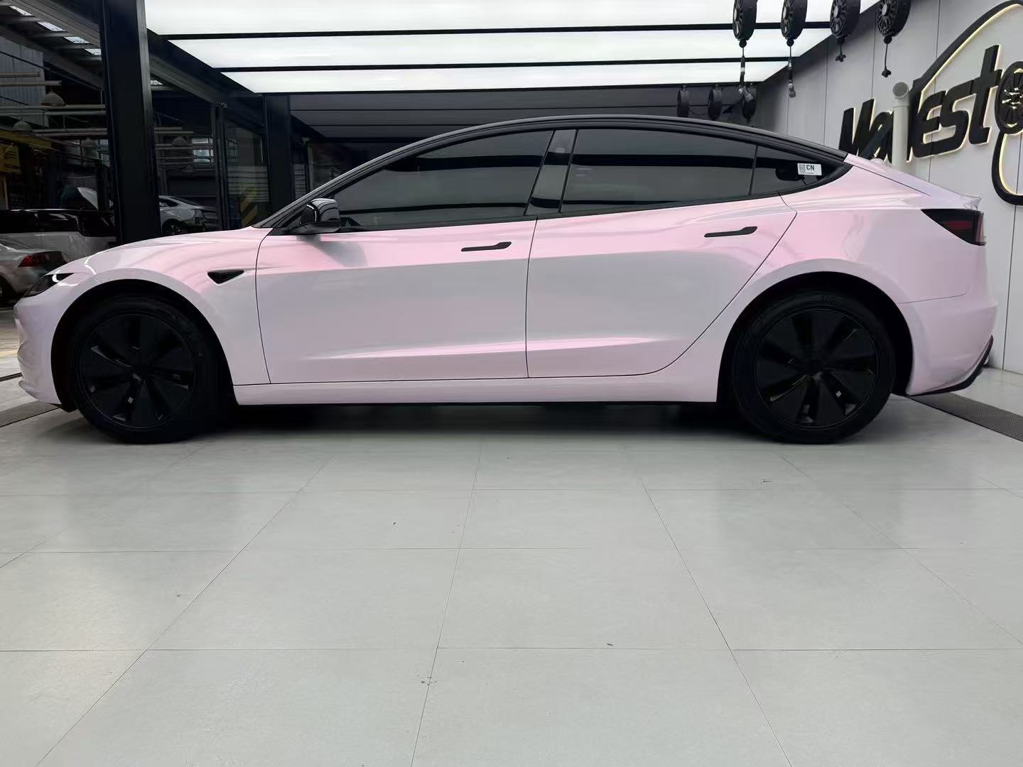 Candy Metallic Pink White Vinyl Wrap