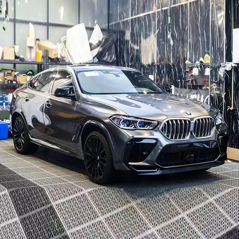 Glossy Metallic Silver Gray Vinyl Wrap