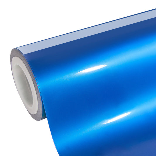Glossy Metallic Azure Blue Vinyl Wrap