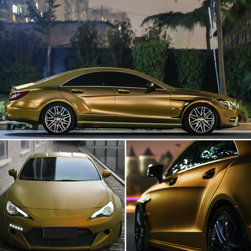 Satin Chrome Silk Champagne Gold Vinyl Wrap