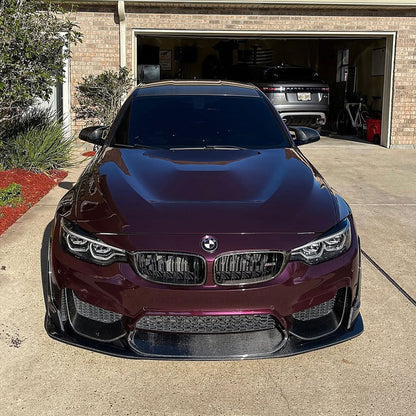 BMW wrapped in Glossy Metallic Plum Purple vinyl wrap front view