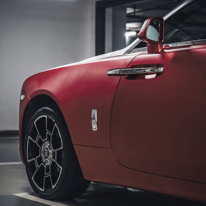 Satin Chrome Crimson Red Color Paint Protection Film (PPF)