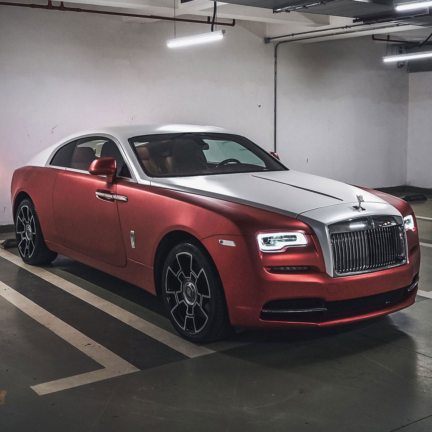 Satin Chrome Crimson Red Color Paint Protection Film (PPF)