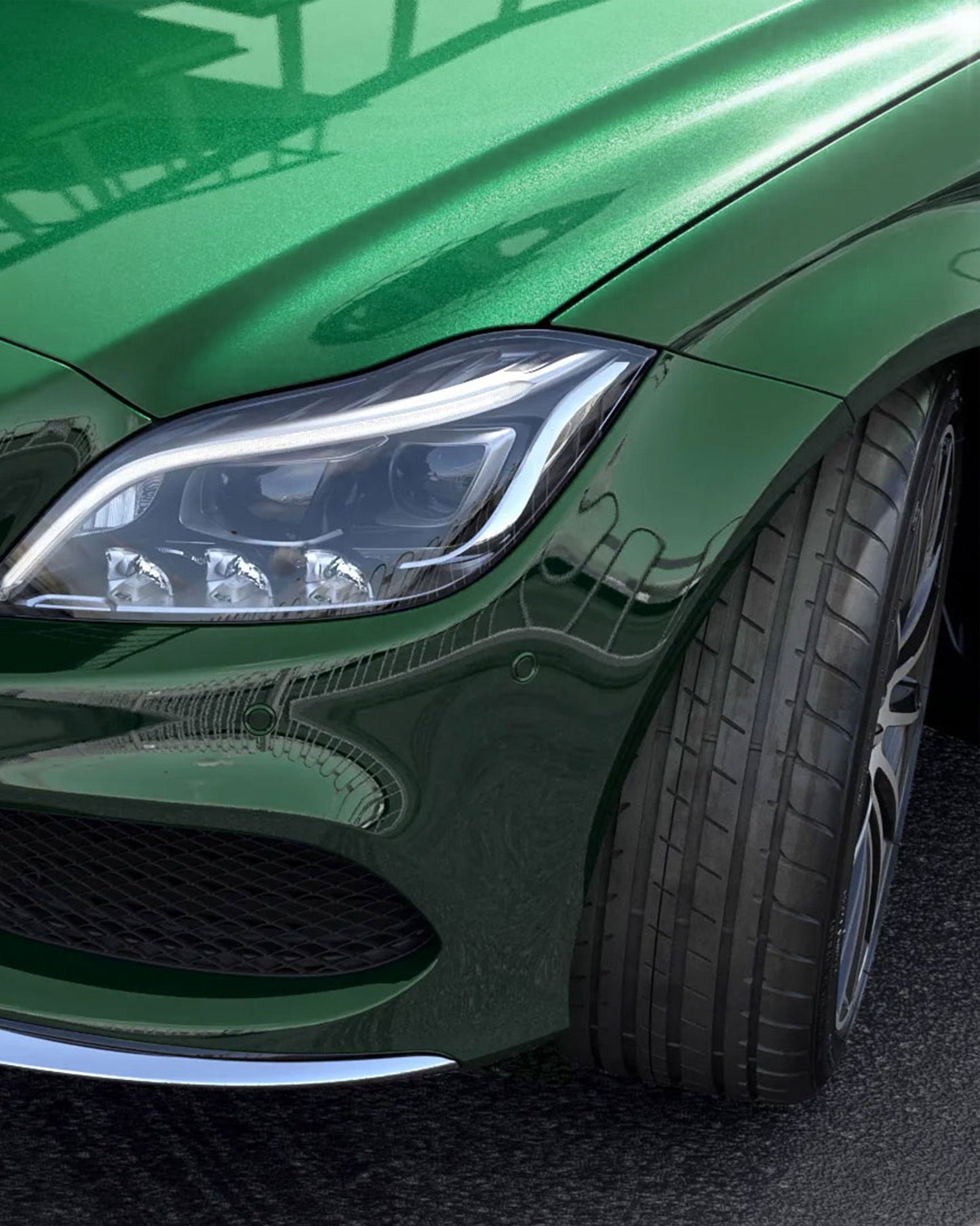 Glossy Metallic Irish Green Color Paint Protection Film（PPF）