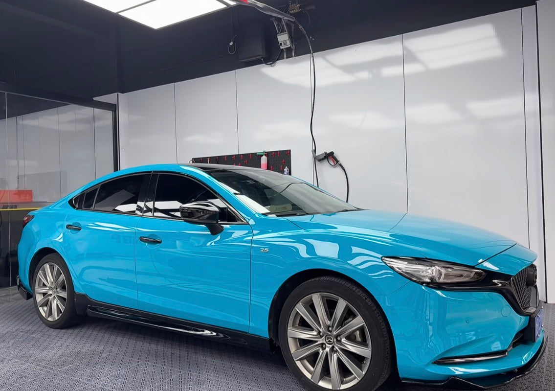 Candy Metallic Neon Ice Blue Color Paint Protection Film (Wet Installation)