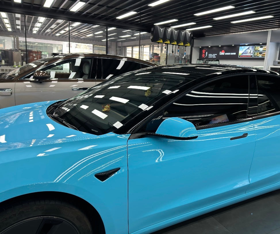 High Glossy Sky Blue Vinyl Wrap