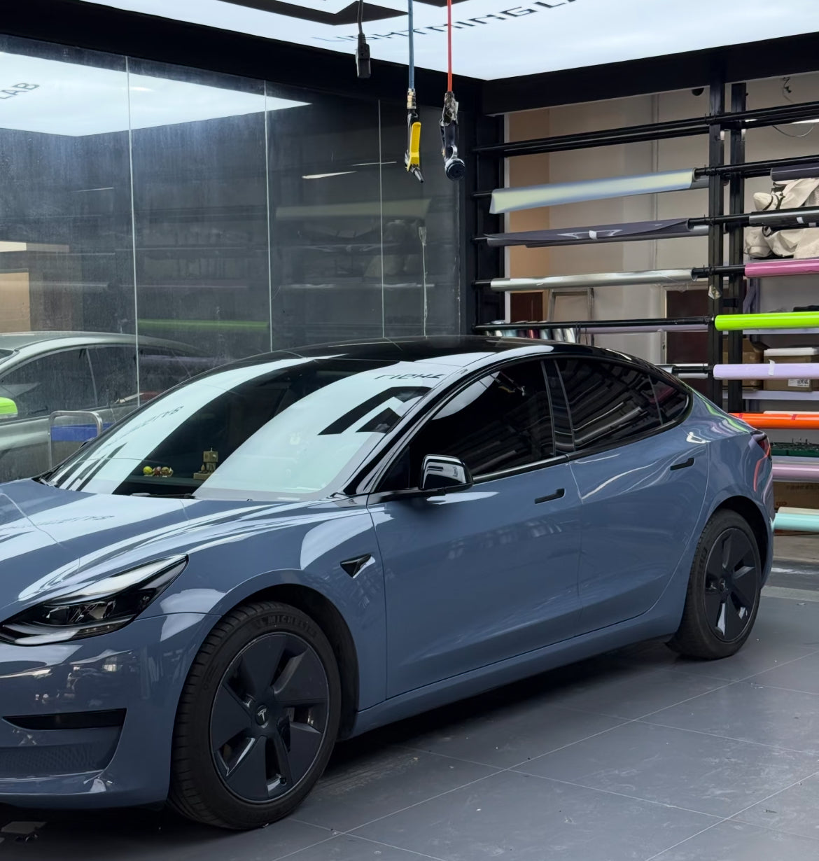 High Glossy Slate Gray Vinyl Wrap