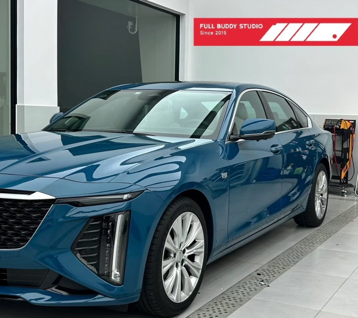 Glossy Metallic Beacon Blue Vinyl Wrap
