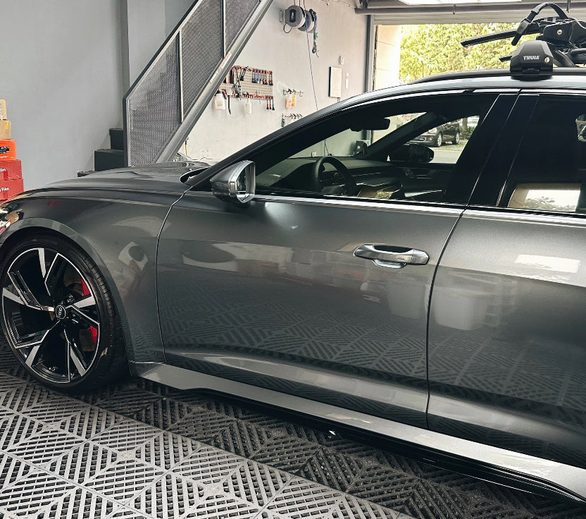 Glossy Metallic Stone Gray Vinyl Wrap