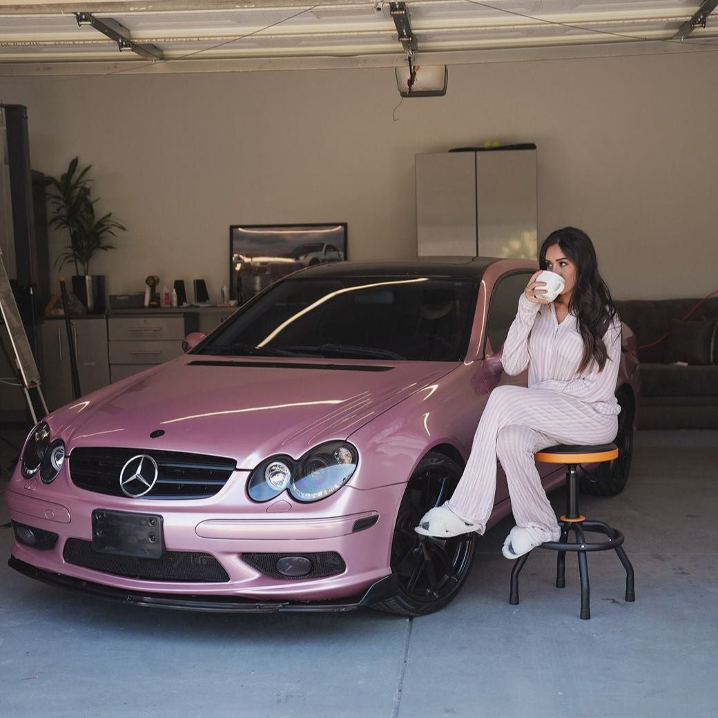 Glossy Metallic Passion Pink car wrap.